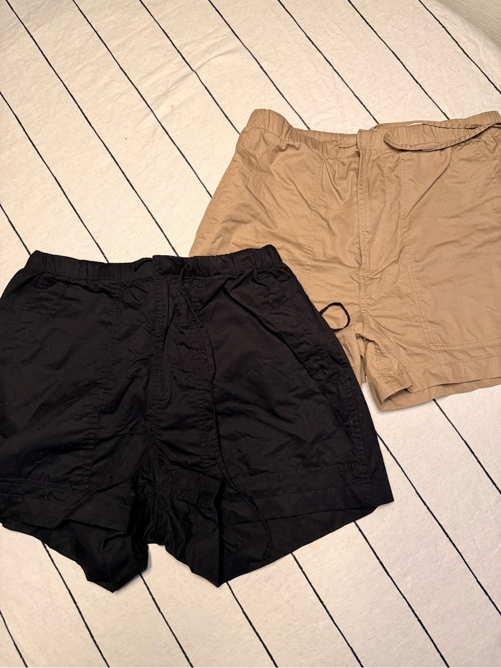 Buck Mason 2 Pack Shorts Casual Elastic Waist Women's Shorts — Black and Tan